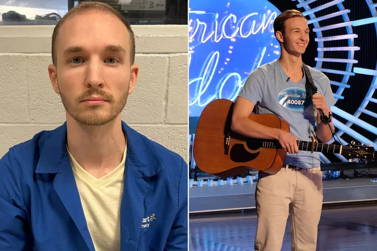 Benjamin Glaze mugshot left and Benjamin Glaze on American Idol in 2018