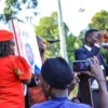 Bobi Wine on the campaign trail in Jinja on Monday