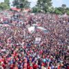 Bobi was welcomed by a sea of fans in Jinja