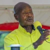 Museveni speaking athe launch of the NRM manifesto at Munyonyo on Monday