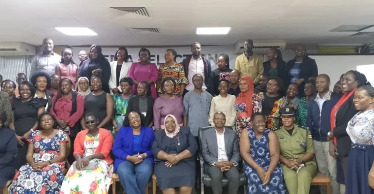 Participants pose for a group photo after the engagement.