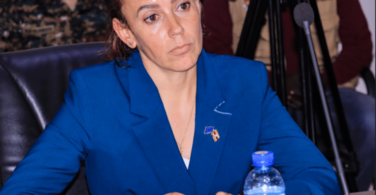 Uganda, EU Discuss Future of Somalia Mission as Funding Questions Persist EU Deputy Ambassador to Uganda Eole Sury giving her remarks.