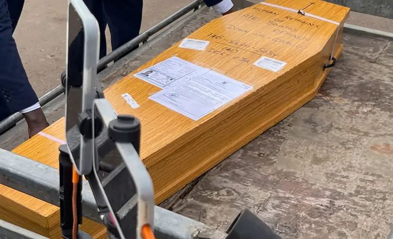 Jaydens remains arrived at Entebbe International Airport
