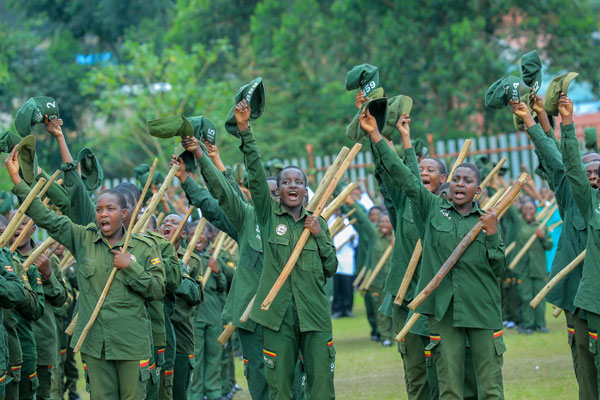 Learners, including students from Immaculate Heart Girls’ Secondary School Nyakibale in Rukungiri District