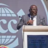 UCC Executive Director Nyombi Thembo speaking at the campaign launch in Kampala on Wednesday